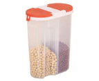 Large Capacity Food Canister Space-saving PP Durable Cereal Grain Storage Jar Kitchen Tools-Orange & White