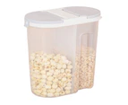 Large Capacity Food Canister Space-saving PP Durable Cereal Grain Storage Jar Kitchen Tools-Grey & White