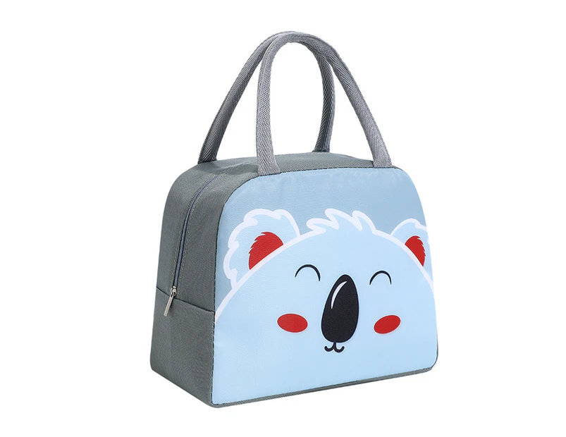 Lunch Bags Portable Water Proof Oxford Cloth Cartoon Colors Insulated Lunch Box Cooler Bag for Picnics-Dark Gray