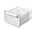 Food Storage Box Fresh Keeping Transparent Lid Anti-drop Slide Drawer Type Egg Storage Box for Vegetable-White