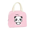 Cold Retention Thermal Insulated Bag Smooth Surface Oxford Cloth Reusable Functional Lunch Bag for Outdoor-Light Pink