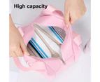 Tear Resistant Thermal Insulated Bag Large Capacity Oxford Cloth Beach Picnic Lunch Bag for School-Pink