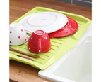 Dish Drainer Sloped Nozzle Convenient Kitchen Cutlery Practical Household Bowl Cup Drainer for Home-Green