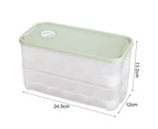 10Grids/20Grids Egg Box Double Layered Transparent Bottle Space-Saving Refrigerator Egg Storage Box with Cover for Home-Light Green