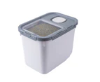 Storage Box Wheel Design High Sealing PP Rice Grain Storage Box for Home-Grey