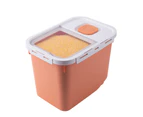 Storage Box Wheel Design High Sealing PP Rice Grain Storage Box for Home-Orange
