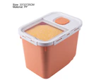 Storage Box Wheel Design High Sealing PP Rice Grain Storage Box for Home-Orange