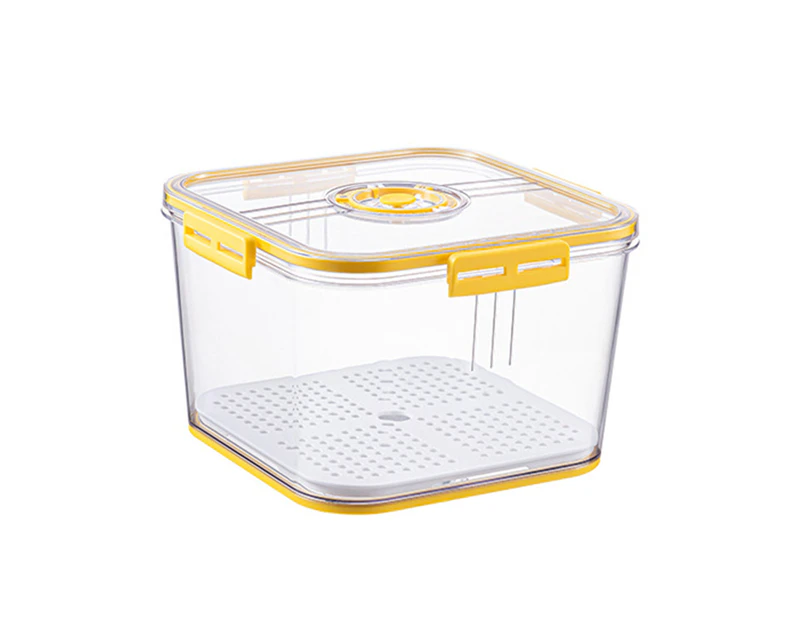 Food Storage Container Square Shape Moist-proof Sealed Design Plastic Kitchen Foods Storage Canisters for Pantry-Yellow
