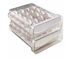 Egg Storage Holder with Lid Large Capacity 2 Styles Single/Double Layer Egg Storage Container for Kitchen