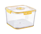 Food Storage Container Square Shape Moist-proof Sealed Design Plastic Kitchen Foods Storage Canisters for Pantry-Yellow