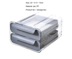 Food Storage Box Fresh Keeping Transparent Lid Anti-drop Slide Drawer Type Egg Storage Box for Vegetable-Grey