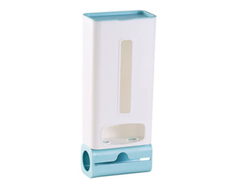 Storage Box Wall Mounted Large Capacity Plastic Garbage Bag Container for Home-Light Blue