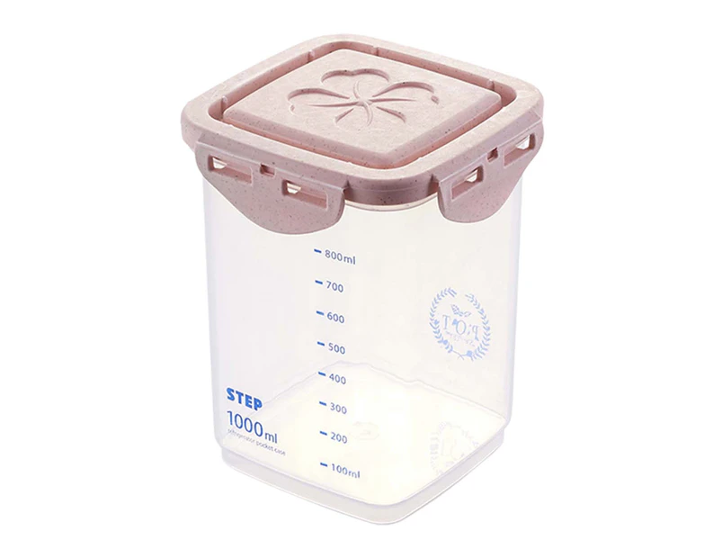 240/650/1000/1800ml Storage Box Healthy Reusable Portable Large Capacity Grain Storage Tank for Kitchen-Pink