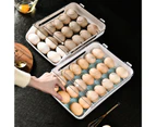 Egg Storage Box Household Stackable Plastic Automatic Rolling Transparent Drawer Egg Tray for Home-Blue