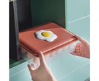 Egg Storage Box with Lid Hollow Bottom 24 Grids Fresh Eggs Container for Kitchen-Red