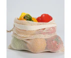 Shopping Bag Reusable Large Capacity Cotton Fruit Vegetable Produce Mesh Tote for Outdoor