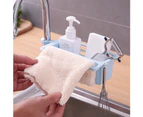 Kitchen Sink Faucet Draining Sponge Soap Brush Towel Holder Storage Rack Basket-Green