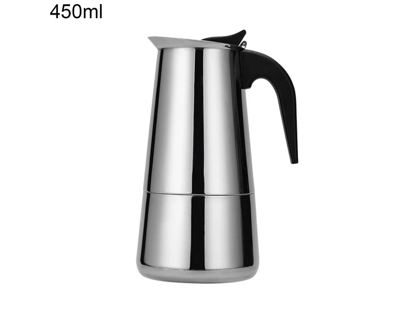 Multi-function Stainless Steel Coffee Pot Mocha Cafe Latte Stovetop Percolator-450ML
