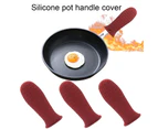 Anti-scald Heat Insulated Silicone Pot Handle Cover Holder Sleeves Kitchen Tool-Pink