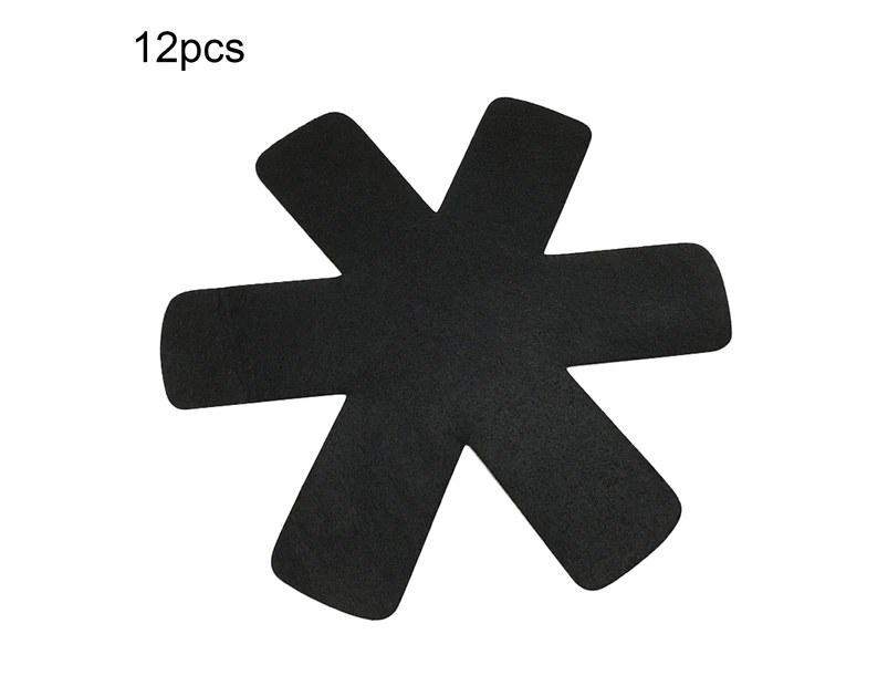 1 Set Pot Protector Easy to Clean High Protection Felt Cloth Heat-resistant Flexible Pot Pad for Kitchen-Black
