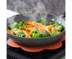 Induction Cooker Mat Exquisite Pattern Wear Resistant Silicone Reusable Oilproof Anti-Slip Electric Induction Hob Pad Kitchen Tools -Orange