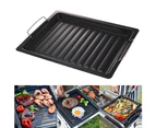 BBQ Grill Basket Vegetable Meat Holder Anti-rust Roasting Tin Barbecue Pan Tool-Black