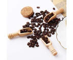 10Pcs Long Handle Wooden Spoon Salt Coffee Bean Sugar Condiment Kitchen Utensil-Wood