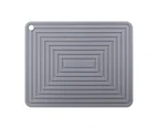 Table Mat Food Grade Heat-Resistant Silicone Rectangular Pot Holder Dining Table Protective Pad Bar Tools-Grey