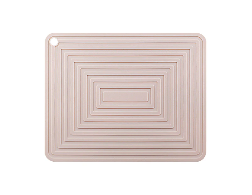 Table Mat Food Grade Heat-Resistant Silicone Rectangular Pot Holder Dining Table Protective Pad Bar Tools-Apricot