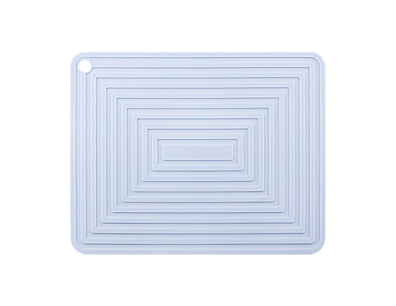 Table Mat Food Grade Heat-Resistant Silicone Rectangular Pot Holder Dining Table Protective Pad Bar Tools-Light Blue