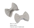 1 Pair Hot Plate Clip Bowknot Shape Anti-scald Silicone Comfortable Grip Pot Holder Clip for Cooking-Grey