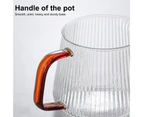 350ML/500ML Coffee Pot V-shaped Spout Striped Design Glass Vertical Pattern Coffee Sharing Pot for Home-500ML