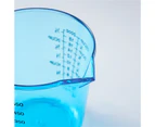 Clear Scale Measuring Cup with Handle Plastic Graduated Measuring Mugs for Kitchen-Blue