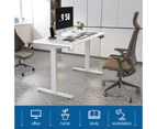 Ufurniture Electric Standing Desk Height Adjustable 140cm Splice Board Bright Sliver Frame/White Table Top