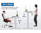 Ufurniture Electric Standing Desk Height Adjustable 140cm Splice Board Sliver Frame/White Table Top