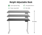 Ufurniture Electric Standing Desk Height Adjustable 140cm Splice Board Sliver Frame/Black Matte Table Top