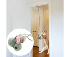 Cat Teaser Toy Plush Rabbit Relieve Boredom Interactive Toy Door Hanging Toy Kitten Toy Pet Supplies-Grey