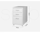 Levede 3 Drawer Office Drawers Cabinet Storage Cabinets Steel Rack Home White