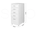 Levede 5 Drawer Office Cabinet Drawers Storage Cabinets Steel Rack Home White