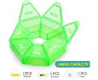 7-Day Pill Organizer-7 Weekly Pill Box Pill Planner, Daily Medication - Green