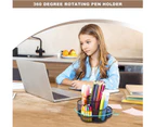 Mesh Pen Holder for Desk, 360-Degree Rotating Desk Organizer Pencil Holder with 7 Compartments, Metal Stationary Organizer