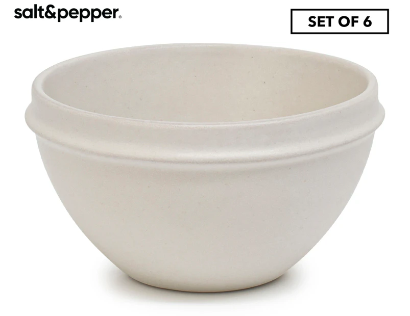 Set of 6 Salt & Pepper 12x7cm Plisset Bowls - White