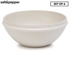 Set of 6 Salt & Pepper 14x6cm Plisset Bowls - White