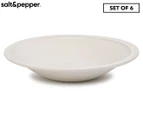Set of 6 Salt & Pepper 20x4cm Plisset Bowls - White