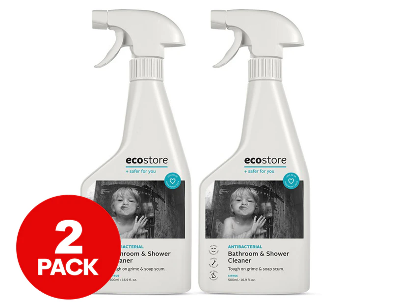 2 x Ecostore Antibacterial Bathroom & Shower Cleaner Citrus 500mL