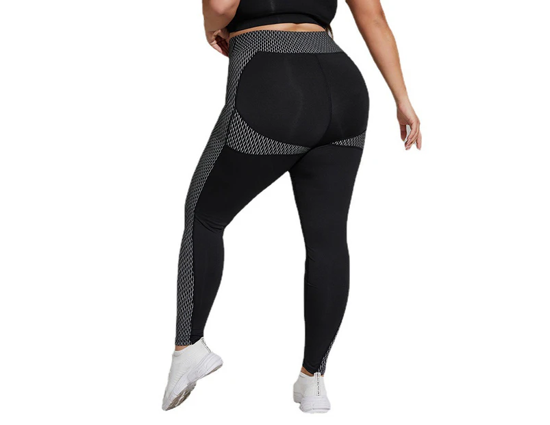 Bonivenshion Women's Plus Size Yoga Leggings Breathable Tummy Control Yoga Pants for Women Workout Tights Fitness Leggings Sports Pants - Black