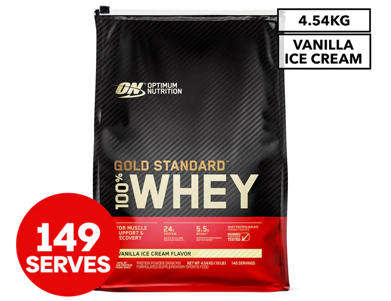 Optimum Nutrition Gold Standard 100% WPI Vanilla Ice Cream Protein Powder 4.54kg