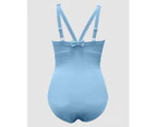 Parfait Vivien Full Bust V Neck Plunge Swimsuit in Dream Blue