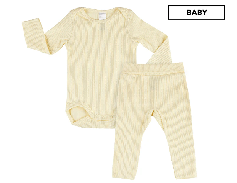 Bonds Baby Newbies Everyday Long Sleeve Bodysuit & Leggings Set - Post Yellow