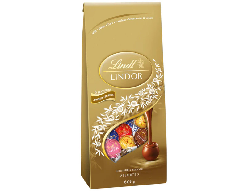 Lindt Lindor Assorted Gold Bag 608g Chocolate Bundle Sweets Pantry Home